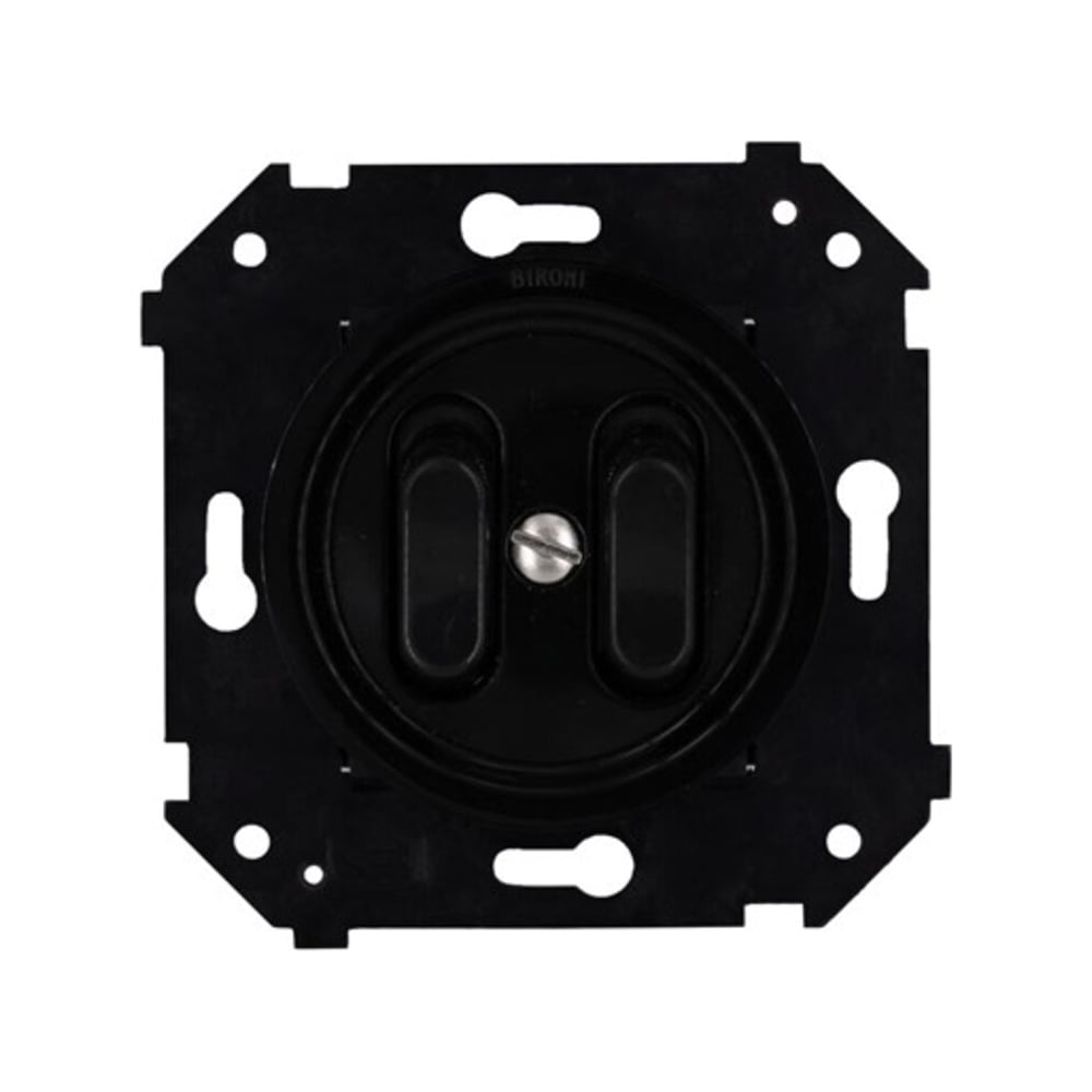 Изображение товара Выключатель 2-клавишный Bironi скрытый монтаж черный матовый B3-222-23M