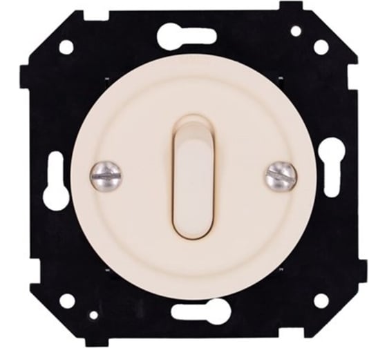 Изображение товара Выключатель 1-клавишный Bironi (скрытый монтаж), пластик, цвет Песочное золото матовый (клавишный) B3-220-24M