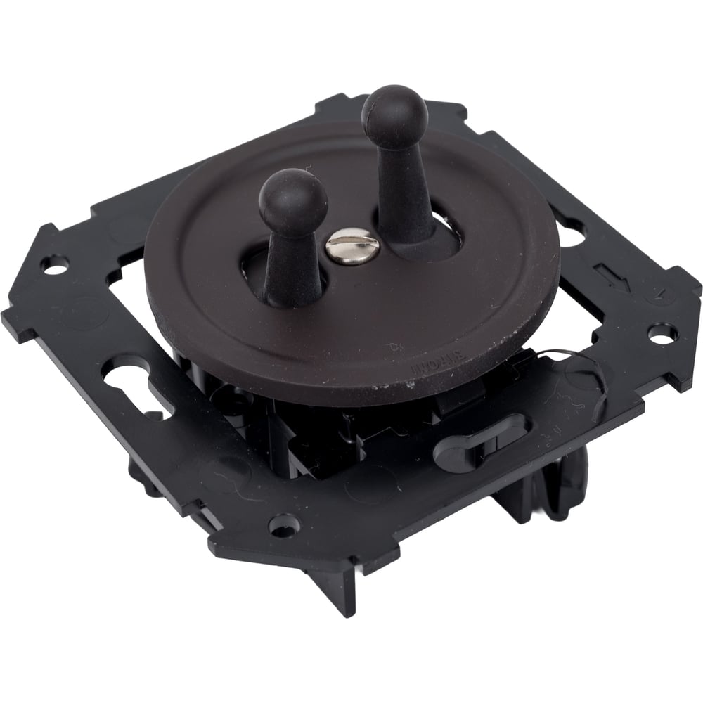 Изображение товара Выключатель 2-клавишный проходной Bironi B3-232-22M коричневый матовый для встраиваемого монтажа