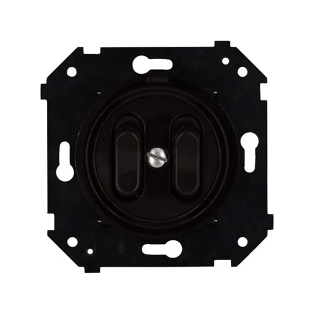 Изображение товара Выключатель 2-клавишный Bironi B3-222-22M скрытый монтаж коричневый матовый