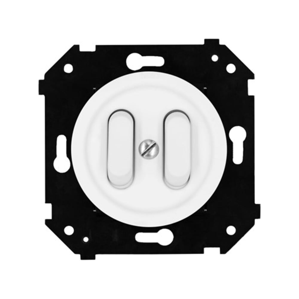 Изображение товара Выключатель 2-клавишный Bironi скрытый монтаж белый матовый модель B3-222-21M