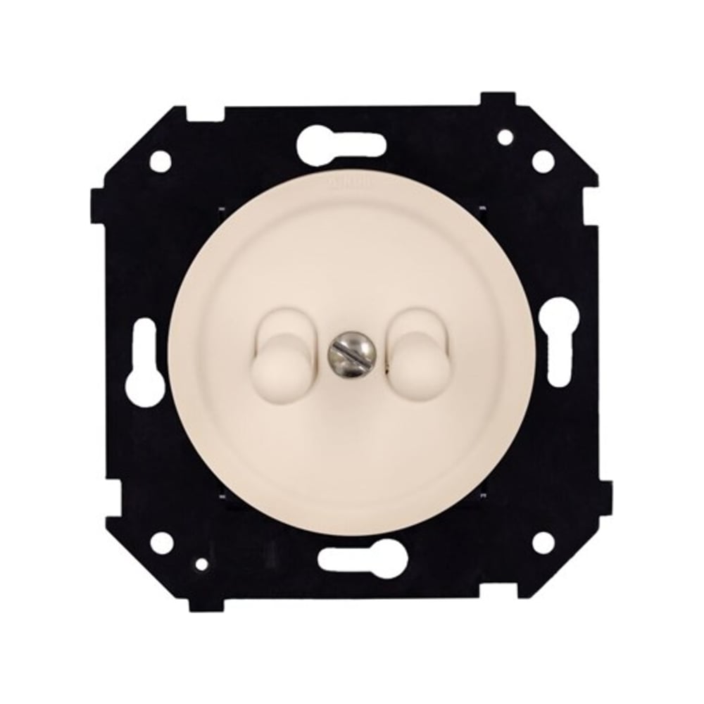 Изображение товара Выключатель 2-клавишный проходной Bironi скрытый монтаж песочное золото B3-232-24M