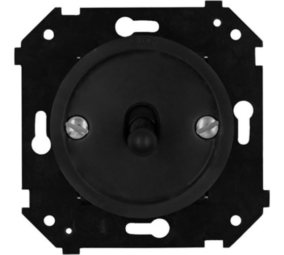 Изображение товара Выключатель 1-клавишный Bironi (скрытый монтаж), пластик, цвет Черный матовый (тумблерный) B3-230-23M