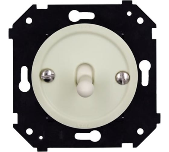 Изображение товара Выключатель 1-клавишный Bironi (скрытый монтаж), пластик, цвет Слоновая кость матовый (тумблерный) B3-230-211M