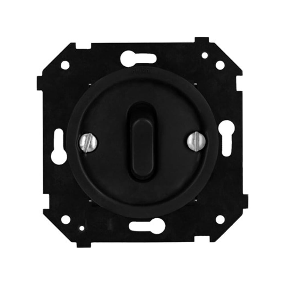 Изображение товара Выключатель 1-клавишный проходной Bironi черный матовый Изображение товара Выключатель 1-клавишный проходной Bironi черный матовый