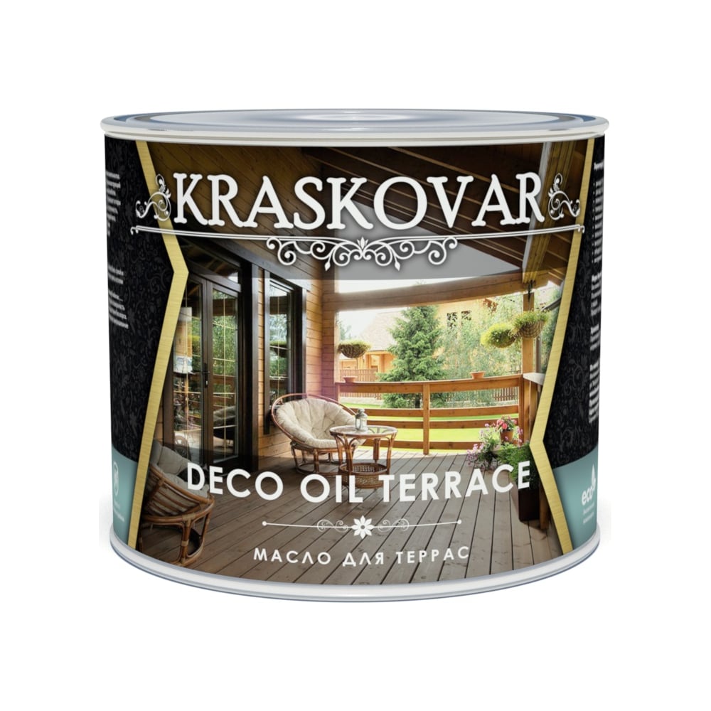 фото Масло для террас kraskovar deco oil terrace туманный лес, 2.2 л 1285