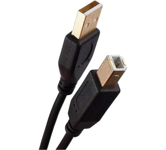 Изображение товара Кабель GoPower USB A (m)-USB B (m) 1.8м ПВХ черный Premium Zip-Lock c подвесом 00-00027492