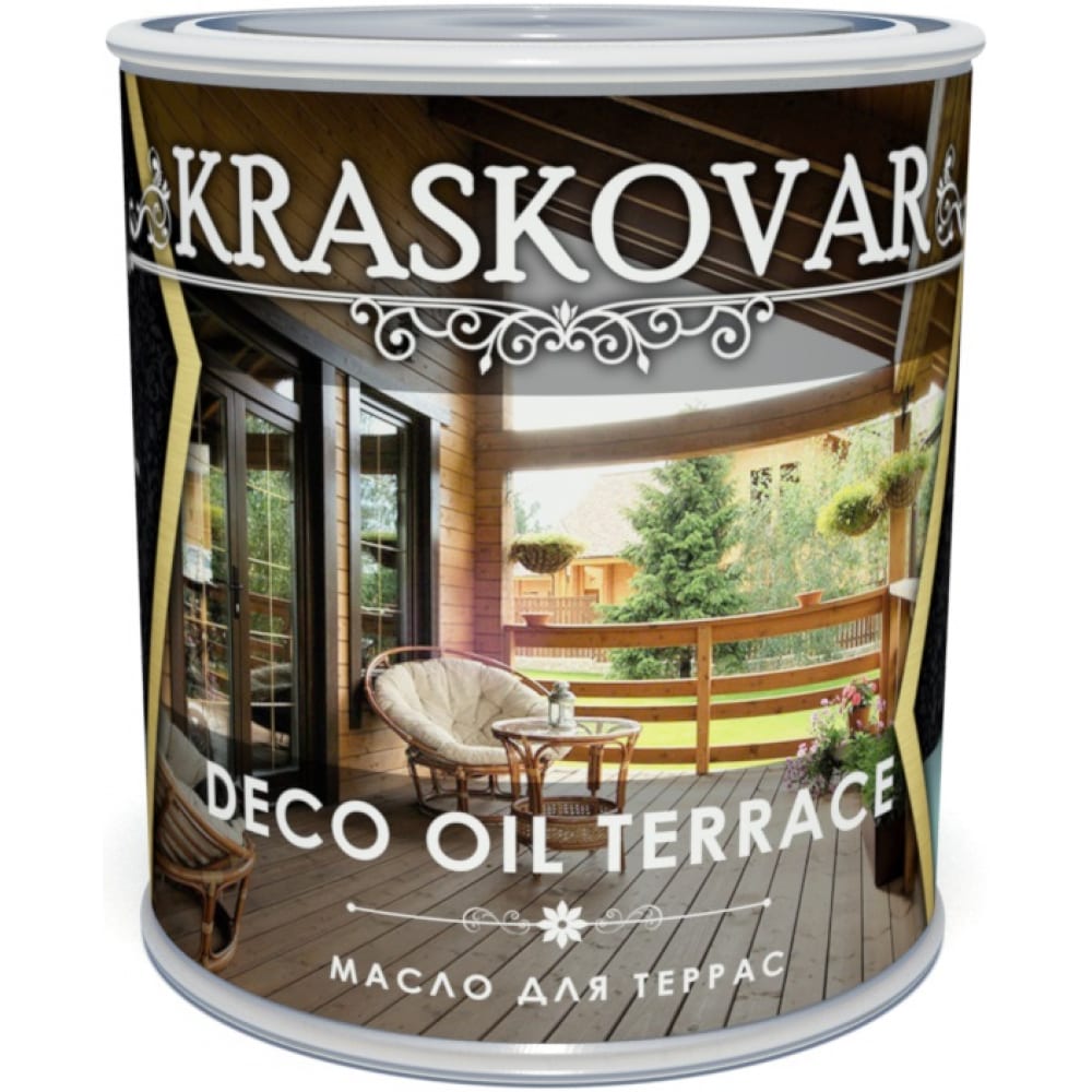 фото Масло для террас kraskovar deco oil terrace туманный лес, 0.75 л 1277