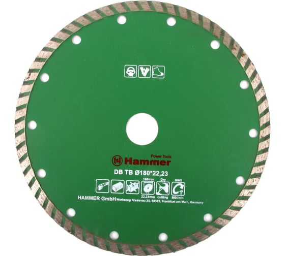 Изображение товара Диск алмазный универсальный турбо Flex 206-114 (180х22 мм) HAMMER 30698