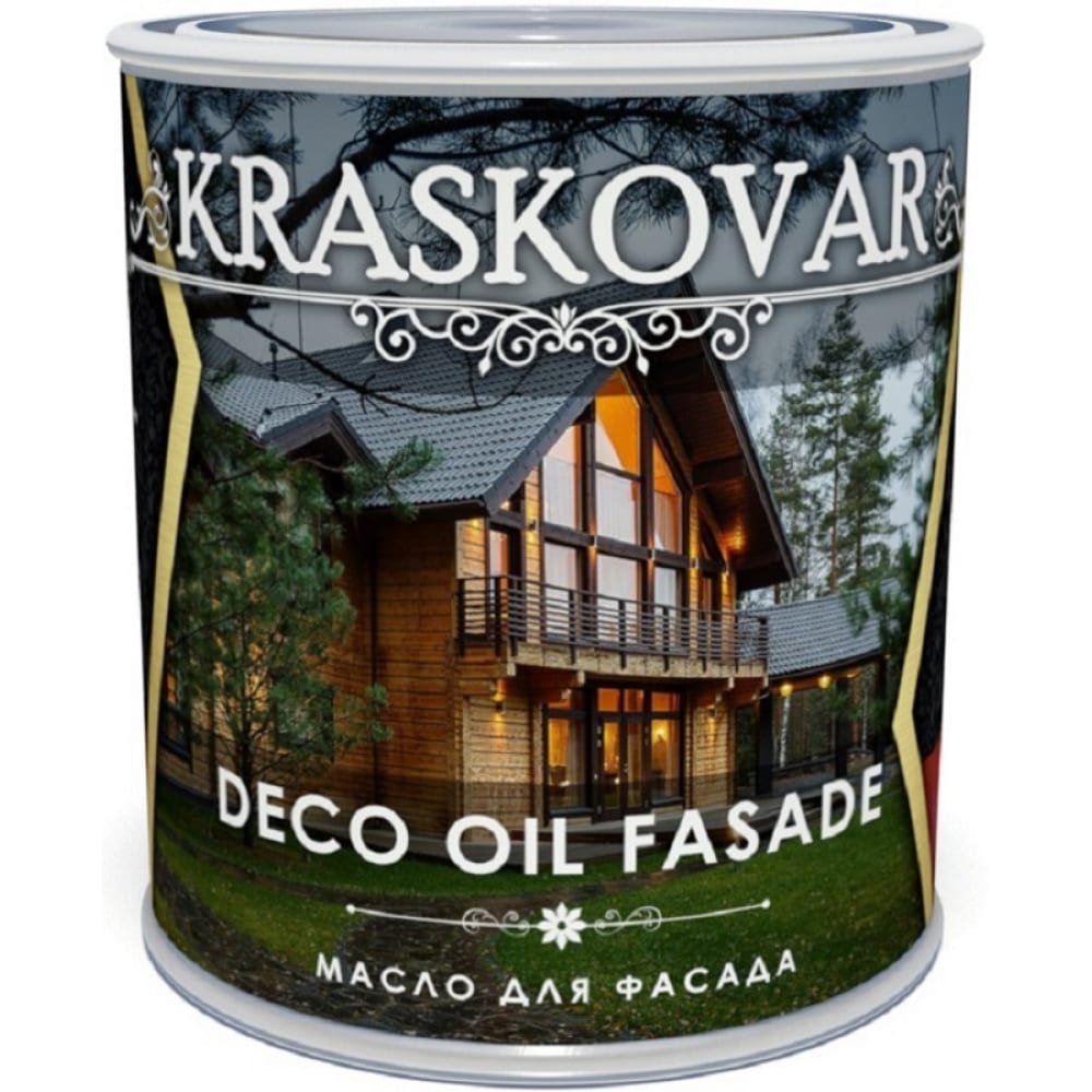Масло для фасада Kraskovar biofa 2043 масло защитное для наружных работ с антисептиком 1 л 4302 золотистый тик