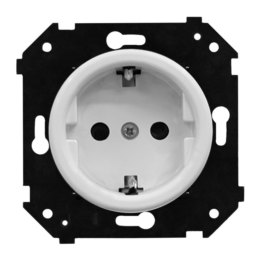 Изображение товара Розетка Bironi с З.К. скрытый монтаж белая матовая B3-101-21M