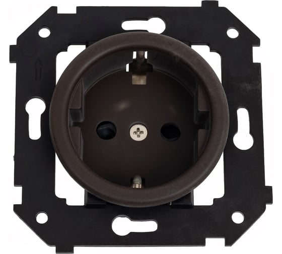 Изображение товара Розетка Bironi с З.К. (скрытый монтаж), Коричневый матовый B3-101-22M