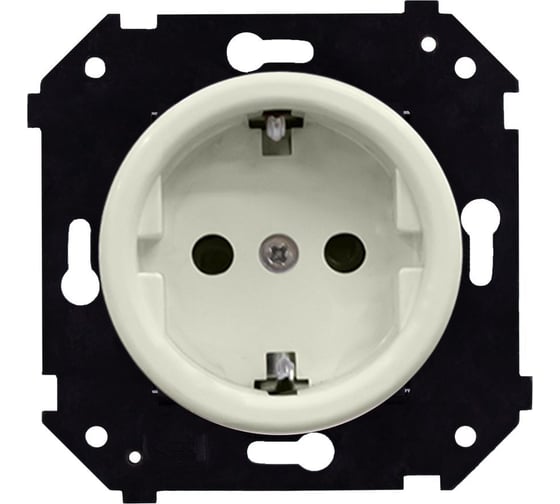 Изображение товара Розетка Bironi с З.К. (скрытый монтаж), Слоновая кость матовый B3-101-211M