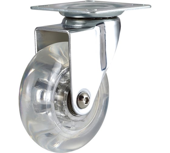 Изображение товара Колесо поворотное Brante на площадке 35мм полупрозрачный полиуретан комплект 2 шт 655443