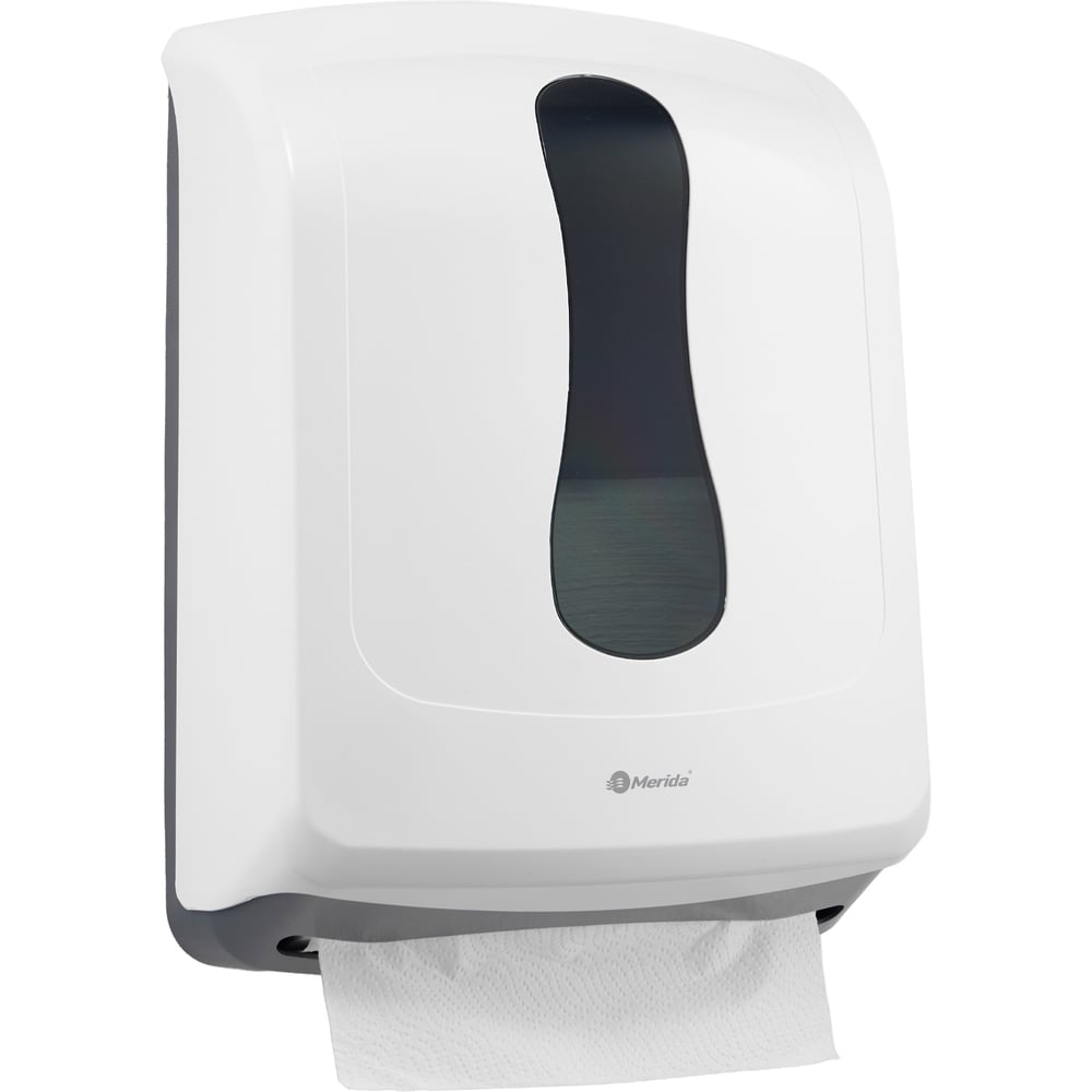 Изображение товара Диспенсер для бумажных полотенец Z сложения Merida ONE пластиковый, объем 2 пач., белый AEB101