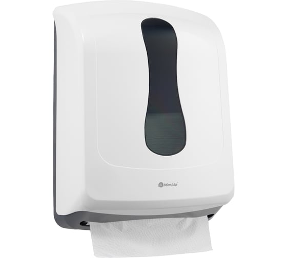 Изображение товара Диспенсер для бумажных полотенец Z сложения Merida ONE пластиковый, объем 2 пач., белый AEB101