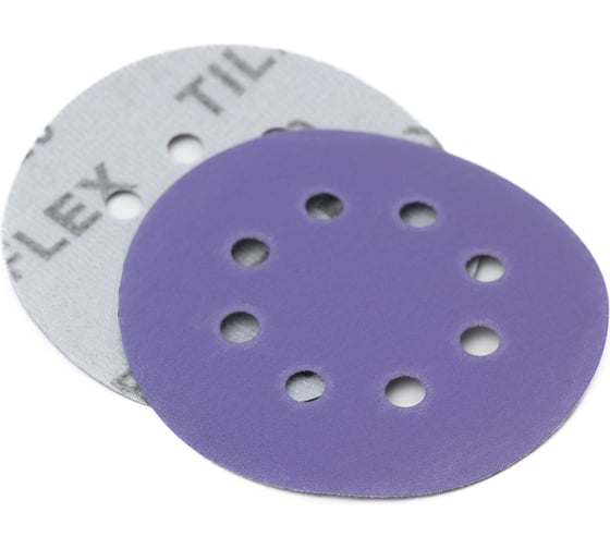 Изображение товара Абразивный круг CERAMIC 125 мм, P320, 8 отв., на липучке, 10 шт TILFLEX TL29-320/10