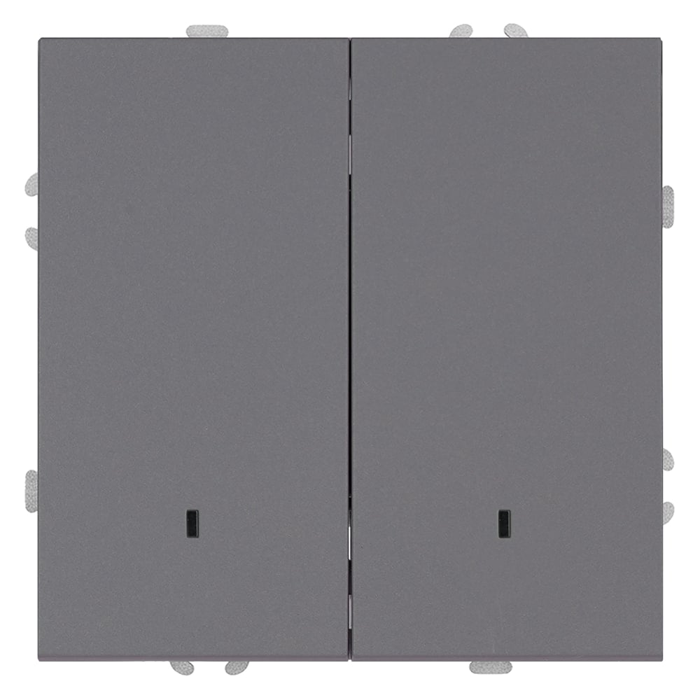 Изображение товара Выключатель 2-клавишный STEKKER серии Эмили IP20 250В 10А платиново-серый мягкий тактильный