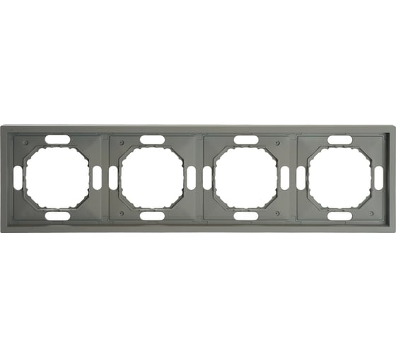 Изображение товара Рамка STEKKER PFR00-5004-10 4-местная, серия Эмили, платиново-серый, soft touch, 49965