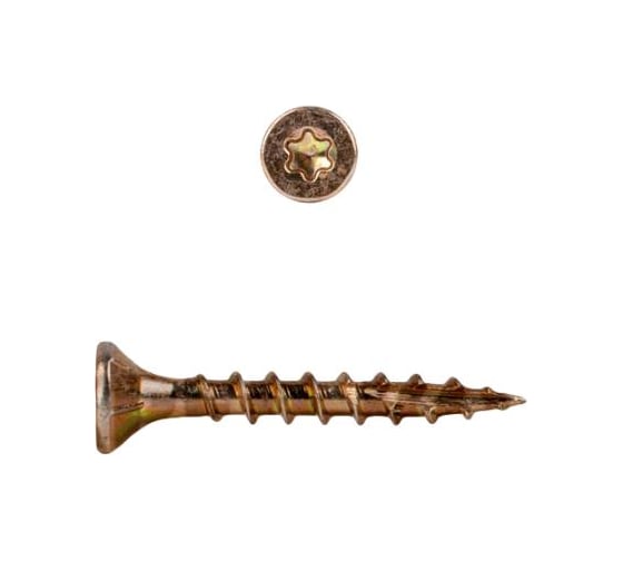 Изображение товара Саморезы КРЕП-КОМП Конструкционные, потайной Torx, желтый цинк 3.5x25 мм без обратной резьбы, 500 шт. сдт3525пр