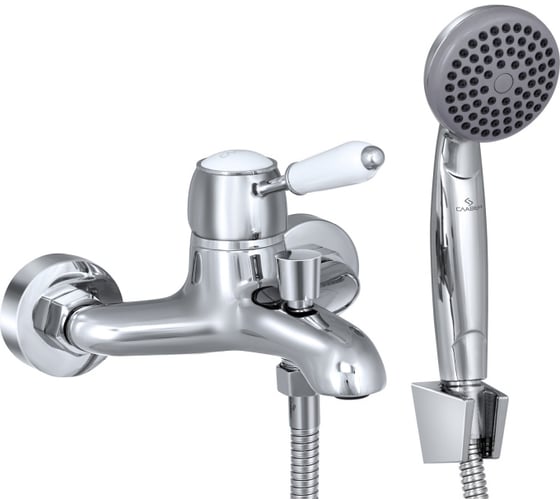 Изображение товара Смеситель для ванны СЛАВЕН с коротким литым изливом, переключатель кнопочный, одноручный СЛ-ОД-М30