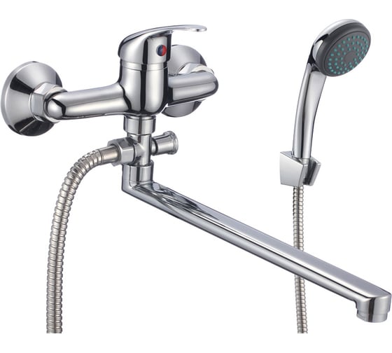 Изображение товара Смеситель для ванны и умывальника СЛАВЕН с поворотным изливом, кнопочный, комплект, одноручный СЛ-ОД-П31