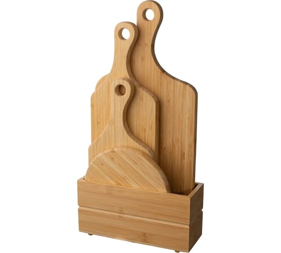 Изображение товара Набор разделочных досок TAVOLONE Mito 4 шт в боксе, материал бамбук 806297007864