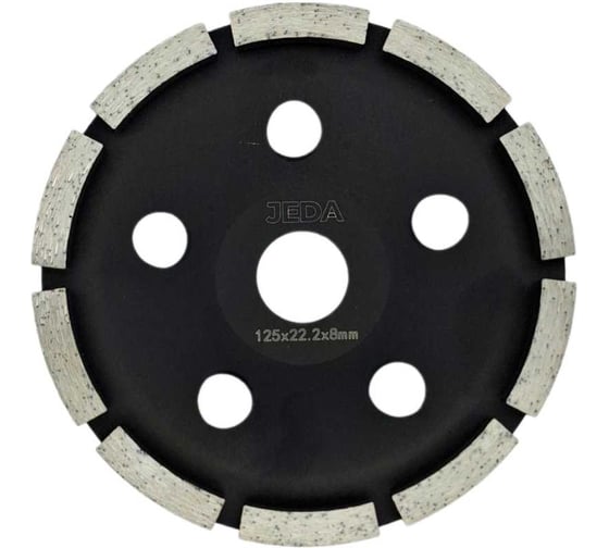 Изображение товара Чашка алмазная шлифовальная 125x22.2x8 мм, однорядная JEDA J72986