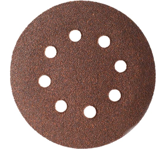 Изображение товара Круг шлифовальный на липучке, дерево 125 мм, Р60, 25 шт МАНКОР 125.Р60.LW25