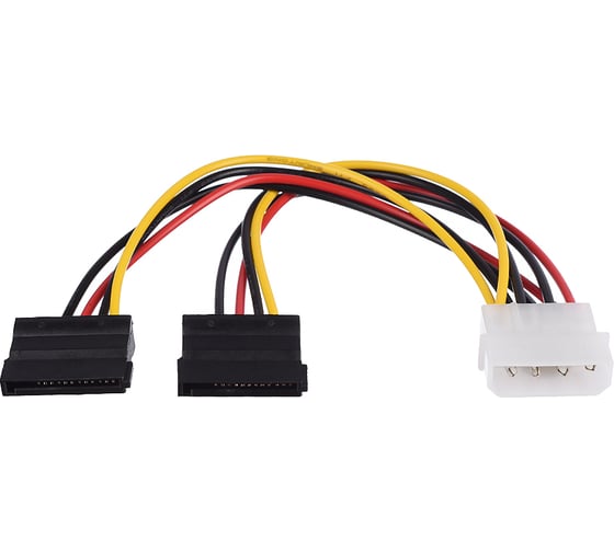 Изображение товара Кабель GoPower 1 MOLEX (f)-2SATA (m) 0.2м PVC RoHS 00-00029040