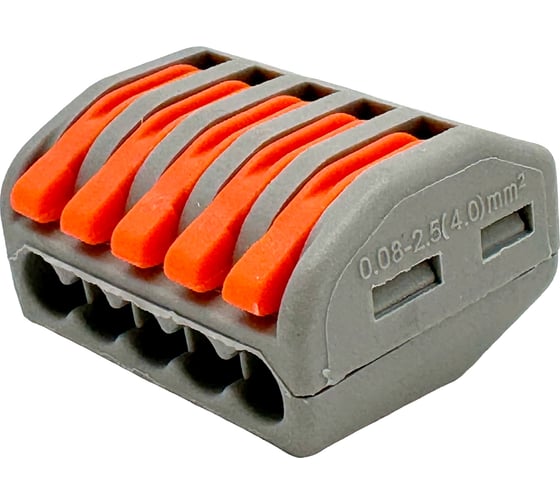 Изображение товара Клемма truEnergy 5 - контактов с 1 коммутируемой линией комплект 25шт под кабель 0,2–4мм 32A MAX250V 23550