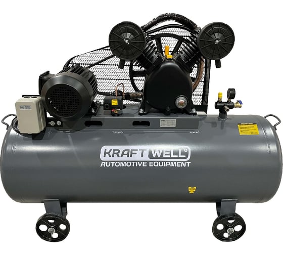 Изображение товара Компрессор поршневой KraftWell 10 бар, 300 л, 380В, сеть 380 В, произв-ть 670 л/мин., объем ресивера 300 л KRW-AC670-300L