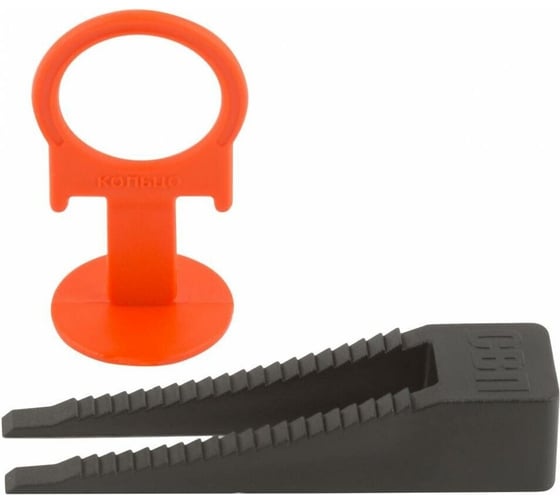 Изображение товара Система выравнивания плитки 40 шт, зажимы Кольцо + Клинья, ширина шва 1.35 мм КУРС 16795