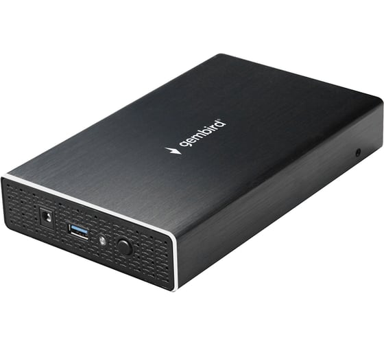 Изображение товара Внешний корпус Gembird USB 3.0 для 3.5" HDD/SSD, порт Type-A, SATA III, металл, чёрный, коробка EE3-U3S-1
