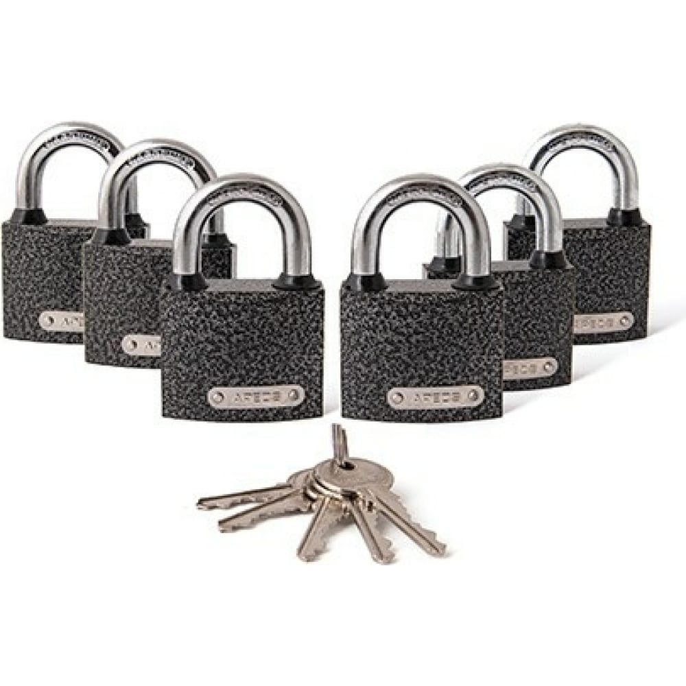 фото Навесные замки apecs pd-01-50-blister 6locks+5keys 28742