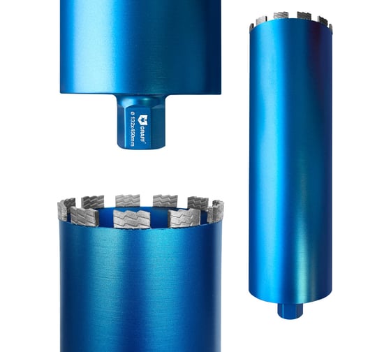 Изображение товара Коронка алмазная 132x12х450 мм, 1 1/4", по армированному бетону GRAFF GRAFF 1113212