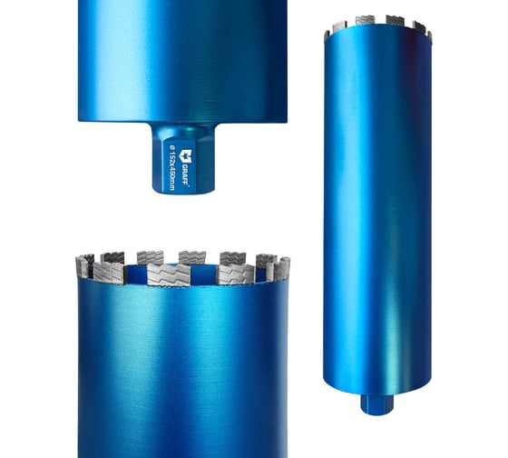 Изображение товара Коронка алмазная 152x12х450 мм, 1 1/4", по армированному бетону GRAFF 1115212