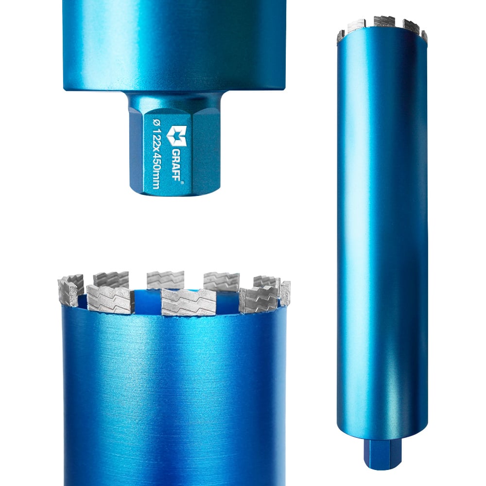 Изображение товара Коронка алмазная GRAFF 122x12х450 мм для армированного бетона