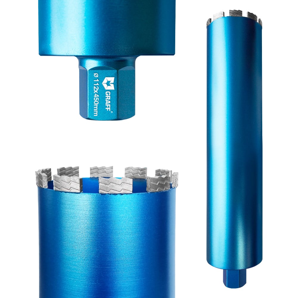 Изображение товара Коронка алмазная 112x12х450 мм для армированного бетона GRAFF 1111212