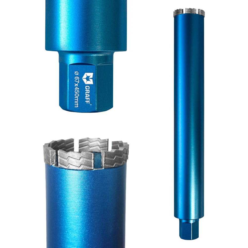 Изображение товара Коронка алмазная GRAFF 67x12х450 мм для бетона