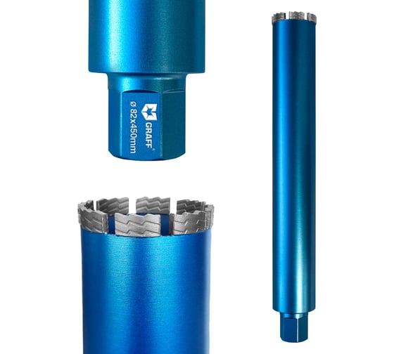 Изображение товара Коронка алмазная 82x12х450 мм, 1 1/4", по армированному бетону GRAFF 118212