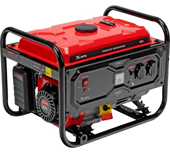 Изображение товара Генератор бензиновый MTX RS-4000, 3,3 кВт, 230В, ручной стартер 946115