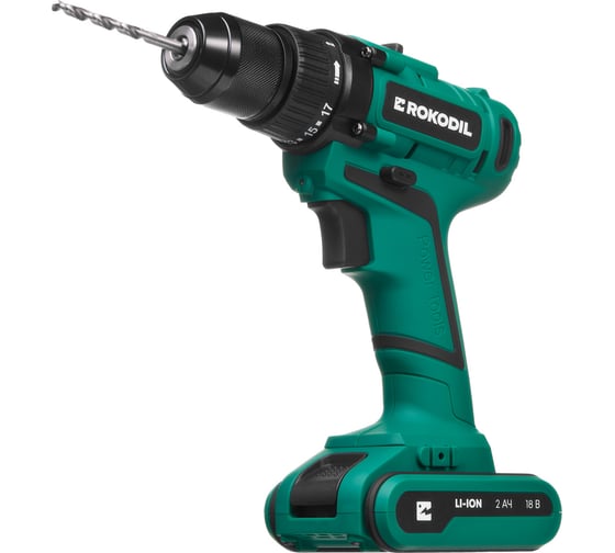 Изображение товара Аккумуляторная дрель-шуруповерт Rokodil Twist 2 Pro (2 АКБ), 18В, 48Нм, 2Ач, 1049921