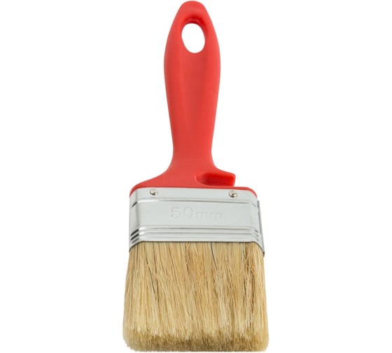 Изображение товара Кисть флейцевая КУРС Крафт, натур.светлая щетина, пластиковая ручка с выемкой 50 мм 00843