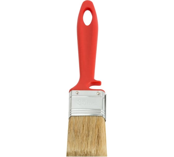 Изображение товара Кисть флейцевая КУРС Крафт, натуральная светлая щетина, пластиковая ручка с выемкой 35 мм 00842