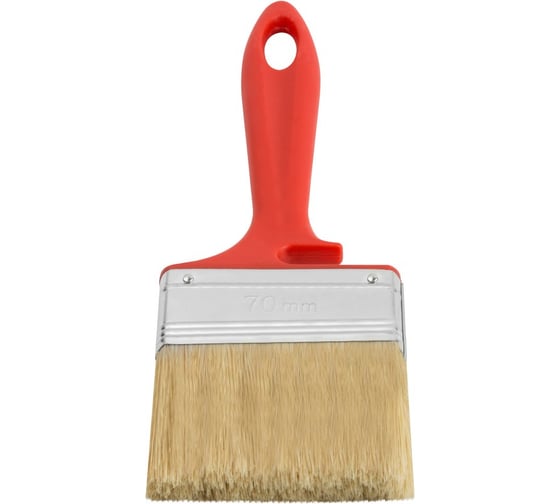 Изображение товара Кисть флейцевая КУРС Крафт, натуральная светлая щетина, пластиковая ручка с выемкой 70 мм 00844