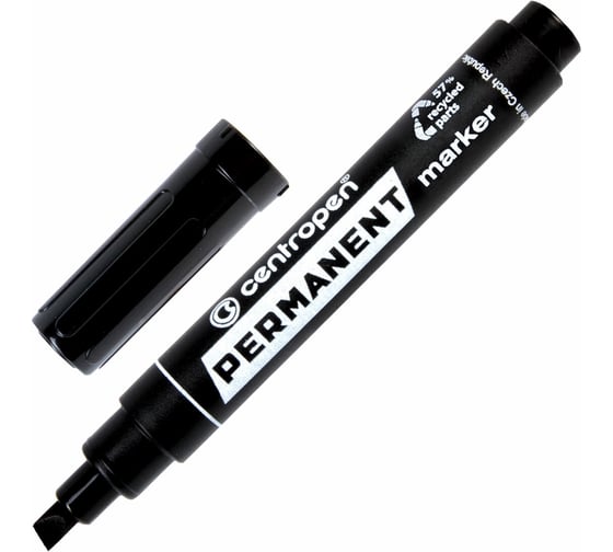 Изображение товара Маркер перманентный ОФИСМАГ CENTROPEN 8576, ЧЕРНЫЙ, скошенный наконечник, 1-4,6 мм, 5 8576 0112 151098