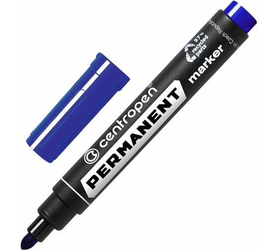 Изображение товара Маркер перманентный ОФИСМАГ CENTROPEN 8566, СИНИЙ, круглый наконечник, 2,5 мм, 5 8566 0106 150063