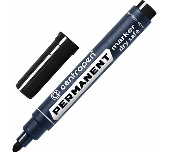 Изображение товара Маркер перманентный ОФИСМАГ CENTROPEN 8510, ЧЕРНЫЙ, круглый наконечник, 2,5 мм, 8510, 5 8510 0112 151100