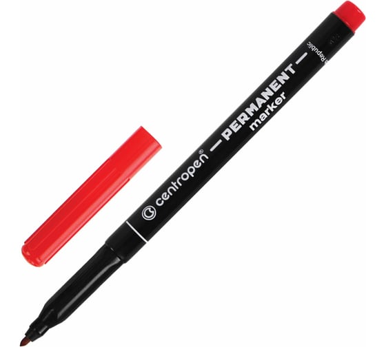 Изображение товара Маркер перманентный ОФИСМАГ CENTROPEN 2536, КРАСНЫЙ, тонкий наконечник, 1 мм, трехгранная зона захвата, 6 2536 0104 151122